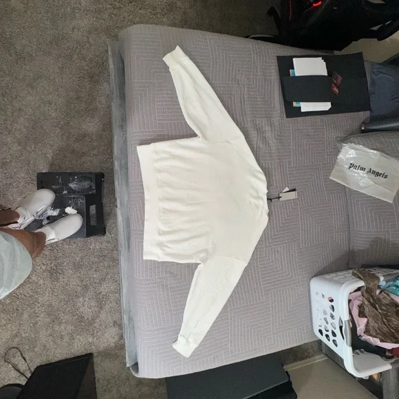 Palm Angels Crewneck Off-white Sweatshirt with Bear